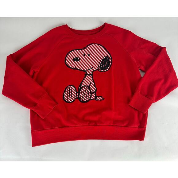 Snoopy Size Small Medium Youth XXL Peanuts Red Sweatshirt Pullover Christmas - Picture 1 of 8